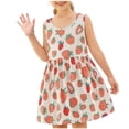 thumbnail image 2 of DAETIROS Girls Strawberry Print Dress Sleeveless Soft Stretchy Summer Sundress Casual Playwear Red,Size 3-4 T, 2 of 6