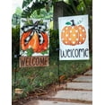 thumbnail image 3 of Set Of 2 Fall Pumpkin Welcome Garden Flags, Double Sided, 12"x18", Polka Dots & Buffalo Plaid, Best For Fall/Thanksgiving Decorations, 3 of 6
