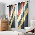 thumbnail image 2 of Yayeee Window Curtains Light Filtering 63"x52" Grommet Panel Pair Home Living Room Decor, Beige Stripes, 2 of 7