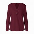 thumbnail image 5 of Towmus Women Ribbed Knit Tops Dressy Long Sleeve Shirts Fall Lightweight Sweatshirt, Wine, XL, 5 of 5