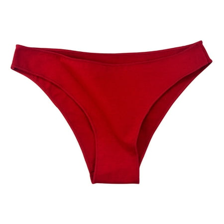 

PERZOE Women Briefs Low-Rise Elastic Waistband Seamless Women Briefs Simple Solid Color Cotton Panties