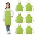 thumbnail image 1 of TOPTIE 6 Pack Kids Aprons with Pocket & Adjustable Strap, Child Chef Bib Apron for Kitchen Cooking Baking Painting-green dot-XXL, 1 of 5