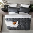 thumbnail image 4 of Virtu 3-Piece Duvet Cover Set, Soft Prewashed Bedding Set Queen with Pillow Shams, Dark Gray, 4 of 8