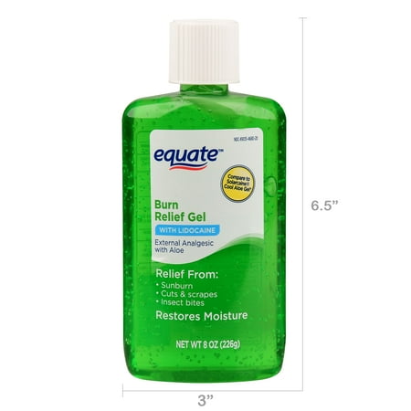 Equate Burn Relief Gel with Lidocaine, 8 oz