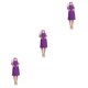 thumbnail image 2 of Yuarrent Color sólido Diseño simple Cuello halter Delantal Poliéster Camarero Panadero Chefs Babero completo Bolsillo frontal Violeta 3piezas Yuarrent CBP046336, 2 of 6