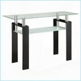thumbnail image 3 of Black Minimalist Glass Top Coffee Table with 1 Shelf - Space-Saving Living Room Accent with Strong Metal Support, 3 of 6