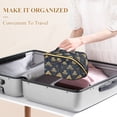 thumbnail image 3 of FORMRS Makeup Bag Travel Cosmetic Organizer for Women Fold Flat Zipper Pouch with Handle, Gold Art Pattern, 3 of 8