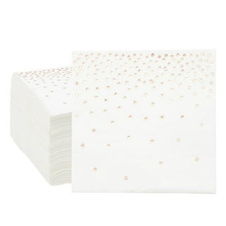 100 Pack Navy Blue Paper Napkins, Disposable Scalloped Cocktail Napkins ...