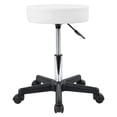 thumbnail image 1 of KKTONER Tabouret Rond à Roulettes en Cuir PU, Hauteur Réglable, Pivotant, pour Dessin, SPA, Salon, Tabourets Chaise avec Roues (Blanc), 1 of 15