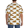 thumbnail image 5 of Vsdgher Pizza Print Men's Wrinkle Free Untucked Cuban Shirt Business Casual Button Down Shirts Short Sleeve Shirt, 5 of 7