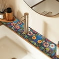 thumbnail image 2 of Yayeee Faucet Mat for Kitchen Sink 14.7" Diatomite Long Splash Guard Pad, Blue Colorful Flowers, 2 of 7