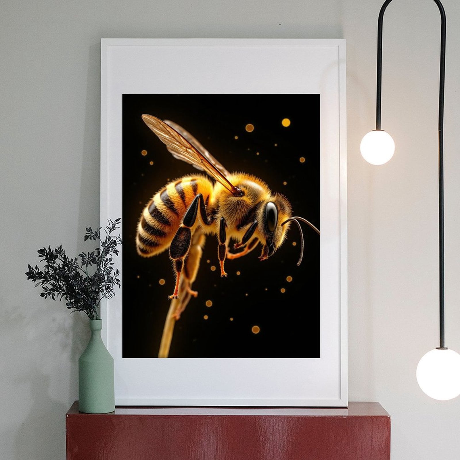 Diamond Art Kit for Adults, Bee Macro Photography Yellow Glow Diamond Painting for Adults Beginners, DIY Diamond Art Painting Kits, 5D Diamond Painting Crafts for Home Decor 12x16 Frameless