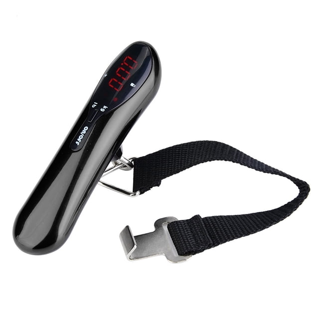 Báscula colgante electrónica Digital portátil de 50kg, báscula para equipaje de alta precisión (negro)