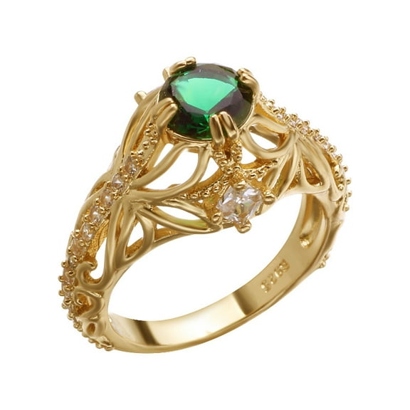 Women's Fashion Grandma Green Zircon Diamond Ring