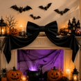thumbnail image 2 of Halloween Decor Giant Black Bow Halloween Decor, 47 Inch Hanging Bow for Wall Mantle Front Door Window- Indoor Halloween Party Hanging Decoration, 2 of 13