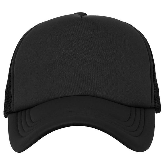 TRUCKER Baseball Cap Summer Mesh Hat Foam One Size Unisex Color Fashion Casual (7fc033_Black)