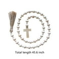 thumbnail image 5 of Easter Wood Bead Garland Farmhouse Decorative Wooden Beads Prayer Beads Tassel Garland Wall Hanging Decoration with Cross for Tiered Tray, 5 of 5