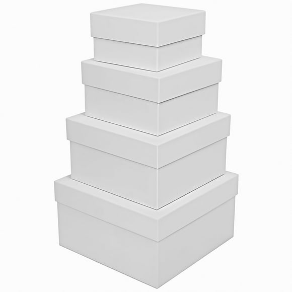 Cajas de Regalo CHARMGIFTBOX Juego de 4 Anidadas Cuadradas 9.5-16.5 cm