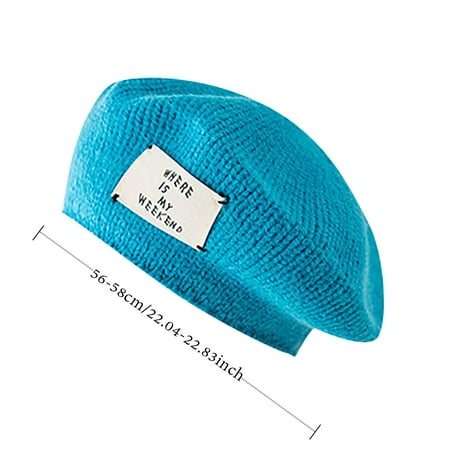 

Dadaria Hats for Women Fashionable Winter Fashion Hat Knitted Knitting Beret Warm Hat Polychromatic Leisure Beret Khaki M Women