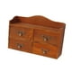 thumbnail image 4 of Organizador de escritorio de madera con 4 cajones y estante para maquillaje, estilo vintage. Marrón, 4 of 9