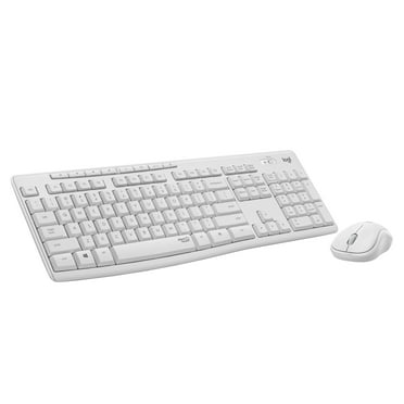 Logitech MK295 Silent Wireless Keyboard & Mouse Combo with 90% less clicking and typing noise, 2.4 GHz, Off-White