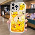 thumbnail image 3 of Funda de teléfono de dibujos animados Pokémon Pikachu para iPhone 16, 15, 14, 13, 12, 11 Pro Max, 16, 15, 14, 8, 7 Plus, X, XS Max, 8, 7, cubierta de silicona a prueba de golpes, 3 of 5