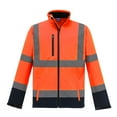 thumbnail image 1 of High Visibility Reflective Safety Jacket Workwear Waterproof Bomber Quilted Lining Jacket Lightweight for Women (Orange & Navy,S), 1 of 3