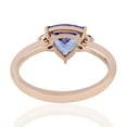 thumbnail image 3 of KIRAN FINE JEWEL Trillion Blue Tanzanite CZ Diamond Cocktail Band Ring Rose Gold Plated 925 Silver Wedding Band Ring Statement Jewelry Gift For Her, 3 of 5