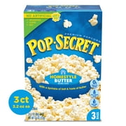 Pop Secret Microwave Popcorn, Homestyle Butter Flavor, 3.2 oz Sharing Bags, 3 Ct