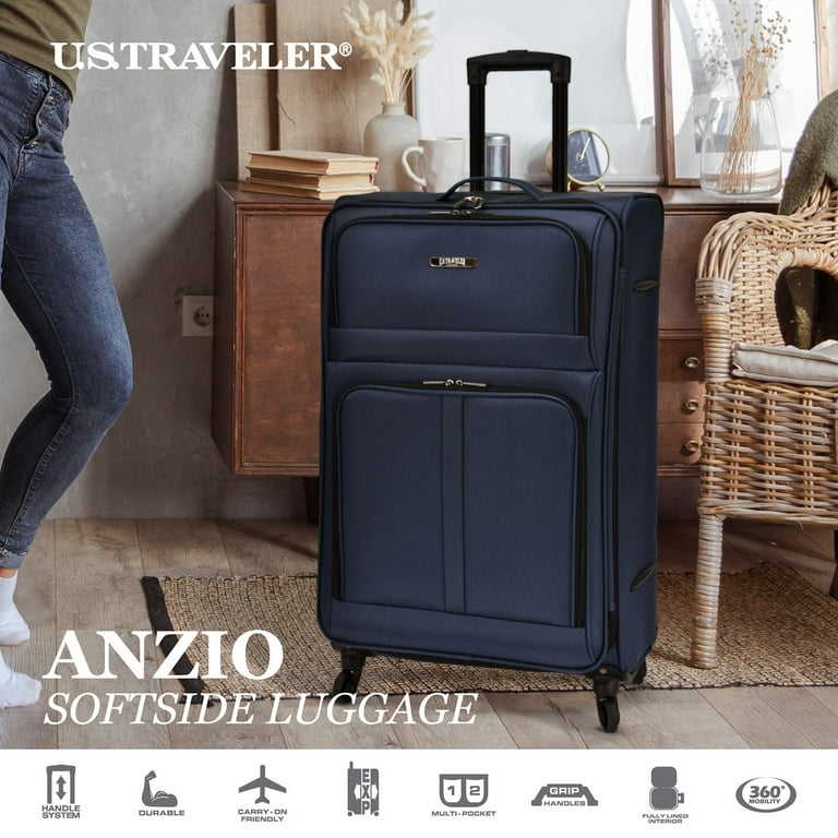 U.S. Traveler Anzio 26-Inch Medium Checked Suitcase, Expandable