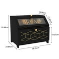 thumbnail image 7 of MROJISC 15" Double Wooden Layer Bread Box ,Corner Bread Box for Kitchen ,Large Storage Box, Black, 7 of 7