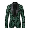 thumbnail image 4 of Mens Sport Coat Qiggri Men's Sequin Performance Ceremonial Dress Party Suit Single Breasted Suit Jacket, 4 of 5