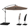 thumbnail image 1 of Outsunny 9.6ft Garden Parasol Sun Shade Banana Umbrella Cantilever Coffee, 1 of 10