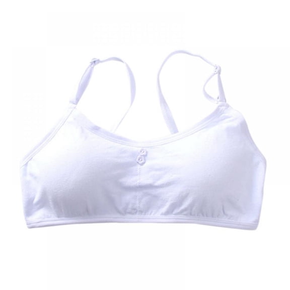 Big Girls Training Bras Slim Soft Cup Hasp Teen Small Vest Design Wireless Bra White