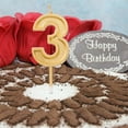 thumbnail image 4 of Birthday Candle Numbers Gold Glitter Happy Birthday Numeral for Weddings, Reunions, Theme Party Perfect Babys Pets Birthday Cake Candle (Number 3), 4 of 7