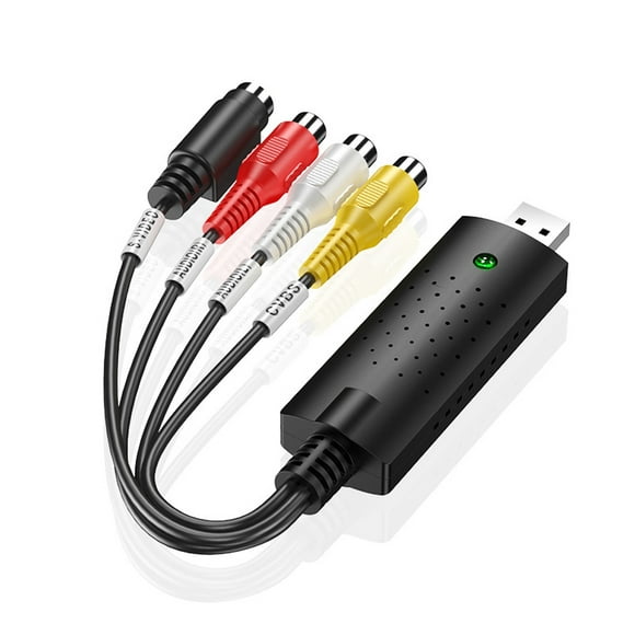 TFixol VHS to Digital Converter USB 2.0 Video Converter Audio Capture Card VHS Box VHS VCR TV to Digital Converter Support Win 7/8/10