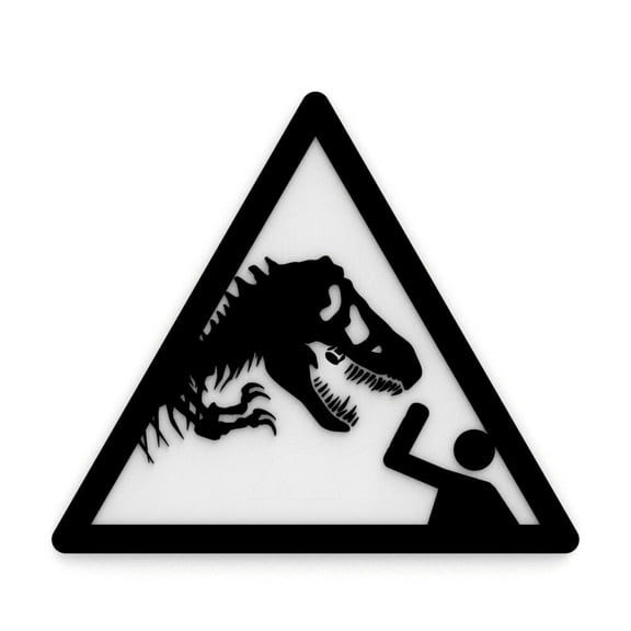 Clever Contraption Funny Sign | Jurassic Park Style - Black & White