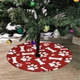 thumbnail image 2 of FMSHPON RedWhite Dog Paw Xmas Christmas Tree Skirt Stand Mat for Holiday Party Decoration Indoor Outdoor 36 inches, 2 of 3