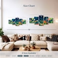 thumbnail image 3 of Elephant Stock Imagine A Garden Wall Art - Horizontal Multi Panel Canvas - Living Room Wall Decor - Abstract Multi Panel - Blue And Green Decor By Tara Funk Grim - 55" x 24", 3 of 4