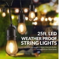 thumbnail image 2 of Newhouse Lighting Outdoor String Lights, Commercial Grade LED Hanging Lights, 25-Feet, 9 Light Bulbs Included (1 Free!), 2 of 6