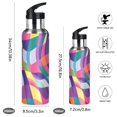 thumbnail image 2 of Yayeee 33oz Insulated Water Bottle Double Wall Stainless Steel with Flip Straw Lid, Colorful Wavy Pattern, 2 of 7