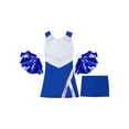 thumbnail image 4 of TiaoBug Kids Girls Sequin Cheerleading Costume Dress Shorts Pom Poms Cheer Leader Uniform, 4 of 7