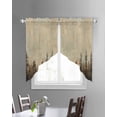 thumbnail image 3 of Brown Forest Swag Valances for Windows, Vintage Tree Farmhouse Botanical Rod Pocket Sheer Valances for Large Windows, Swag Toppers Light Filtering for Kitchen Living Room 2 Panels 36''x45'', 3 of 6