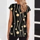 thumbnail image 4 of Blusas para las Mujeres Casual Impreso Cuello en V Manga Corta Suéter Camiseta Top para Todas las Estaciones Uso Diario Trajes de Moda, 4 of 6