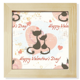 thumbnail image 1 of Los gatos negros feliz día de San Valentín Pantalla de escritorio de pared de fotograma cuadrado, 1 of 4