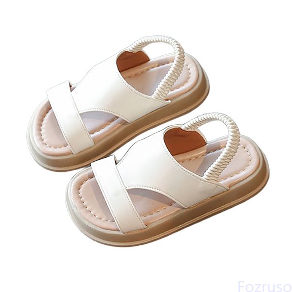 Fozruso Children's Sandals Girls' Summer New Casual Beach Shoes Soft Soled Fashionable And Trendy Shoes Women's Children's Shoes,Sizes 21 Little Kid 1-1.5 Years(Beige)