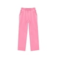 thumbnail image 3 of Girls High Waisted Pants Stretch Casual Pant with Pockets - Soft Comfortable Everyday Bottoms for School & Play, Elastic Waist, 3 of 6