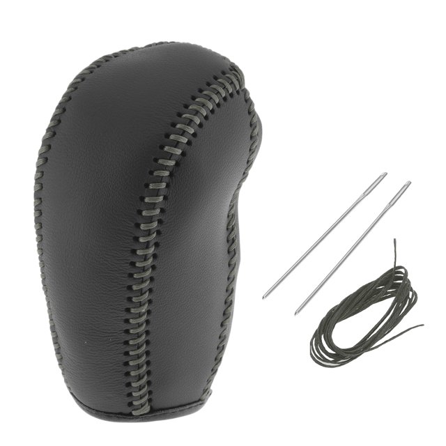 Cubierta de Pomo de Cambio Unique Bargains Protector de Mango de Cambio para Subaru Forester 2014-2017 Negro Gris Cuero Sintético