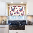 thumbnail image 5 of Yayeee Kitchen Curtains Light Filtering 27"x36" Rod Pocket Short Cafe Window Panel, Blue Butterflies, 5 of 7