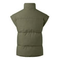 thumbnail image 5 of AOMPMSDX Women's Outerwear Vests Women Winter Oversized Vest Lightweight Stand Collar Flysleeve Insulated Padded Puffy Jackets Coat With Pockets S Green, 5 of 5